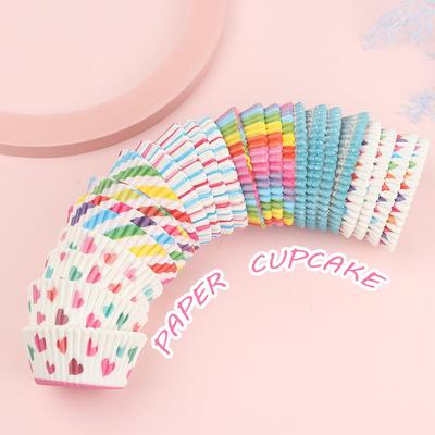 100 шт. Вечеринка Радуга Маслостойкая Бумага Кекс Форма для Торта Формы для Выпечки Коробки Обертка