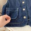 Детский зимне-осенний жилет, джинсовая жилетка, детские куртки без рукавов, верхняя одежда для малышей, девочек, мальчиков