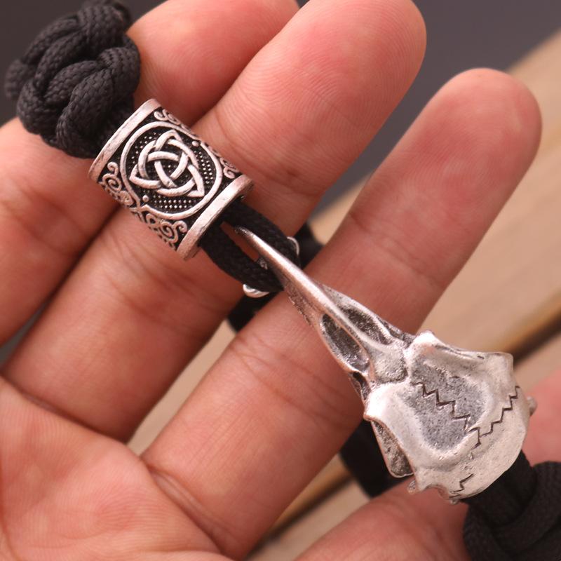 Череп Ворона Прямой Треугольный Бусы Aoding Myth Кельтский Узел Браслет Персонализированный Панк Плетеный Браслет