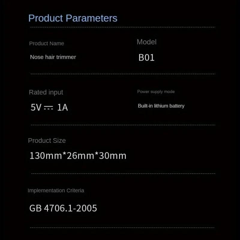 Триммер для волос в носу Триммер для волос на лице Триммер для волос на бороде Перезаряжаемый электрический триммер для волос в носу Модель с зарядкой от USB