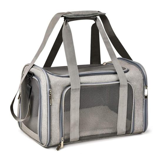 Soft-Sided Pet Carrier Portable Dog Car Seat with Cushion Collapsible Travel Puppy Carrier Bag for Small Medium Dogs Cats