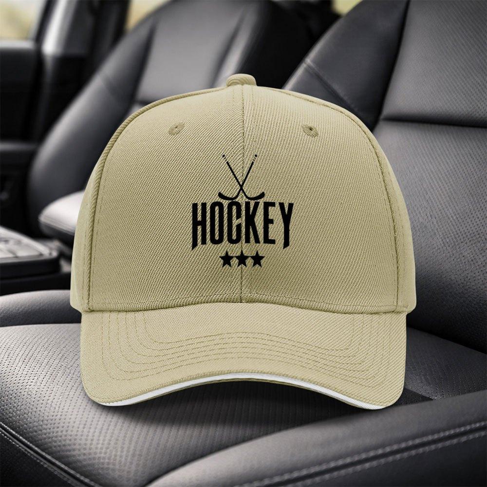 Ice Hockey Sports Print Adjustable Black Baseball Cap Unisex Dad Hat for Travel Parties Birthdays Holidays