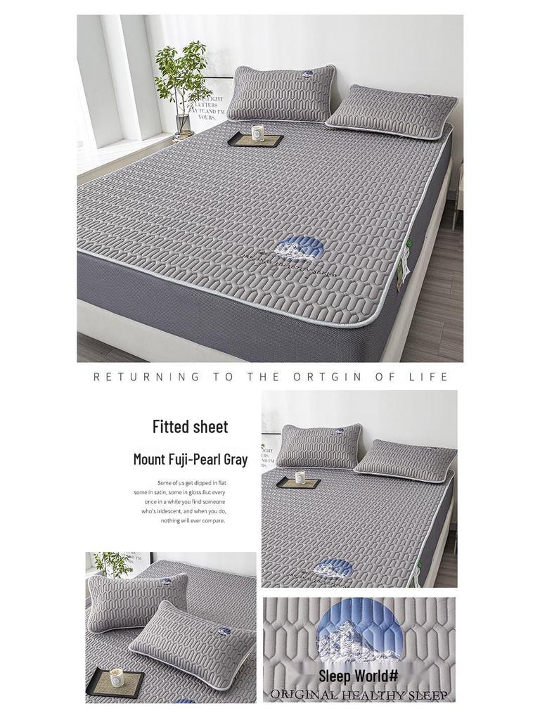 Комплект охлаждающих матрасов из ледяного шелка класса А с латексом: Стирка, Антибактериальный, Безопасный для мамы и малыша, Стиль простыни на резинке