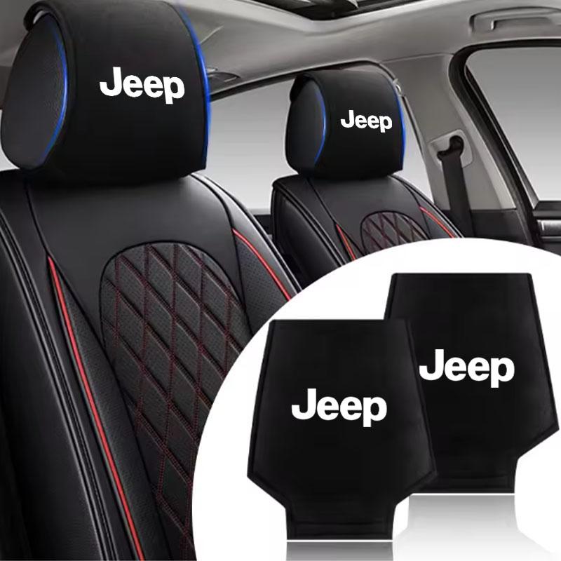 Car Styling Headrest Cover Anti-dirty Seat Pillow Pad For Jeep Grand Cherokee Wrangler JK Gladiator Compass Renegade Patriot AJS1