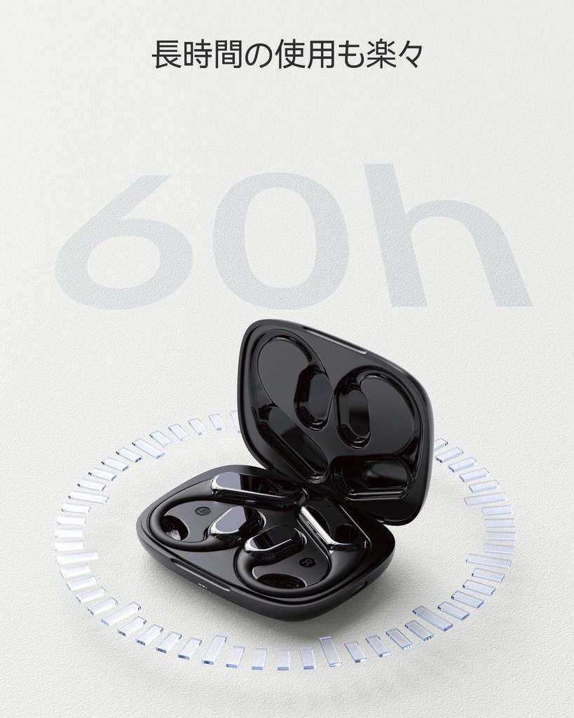 Полностью беспроводные наушники с костной проводимостью OWS Open Ear Headphones с заушным креплением Bluetooth с чехлом До 60 часов воспроизведения IP68 для велоспорта и йоги