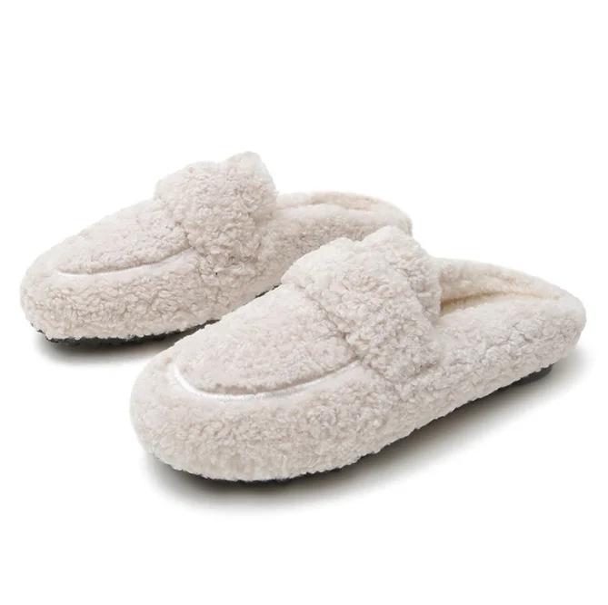 Модные зимние белые шерстяные туфли женские роскошные туфли на плоской подошве с пряжкой женские плюшевые мокасины из овечьего меха утолщенные пушистые мокасины женские хлопковые туфли