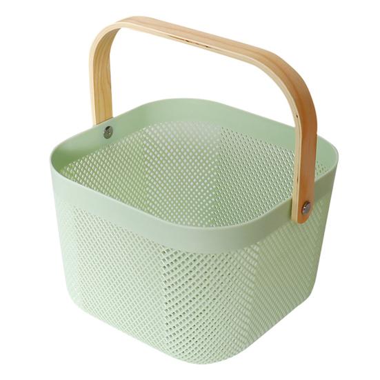Органайзер для хранения фруктовая корзина с деревянной ручкой прочная несущая многофункциональная корзина для покупок большой вместимости