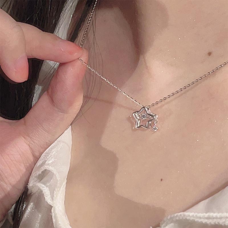 Star Necklace  Shiny  Pendants For Girl Chains Personality Jewelry