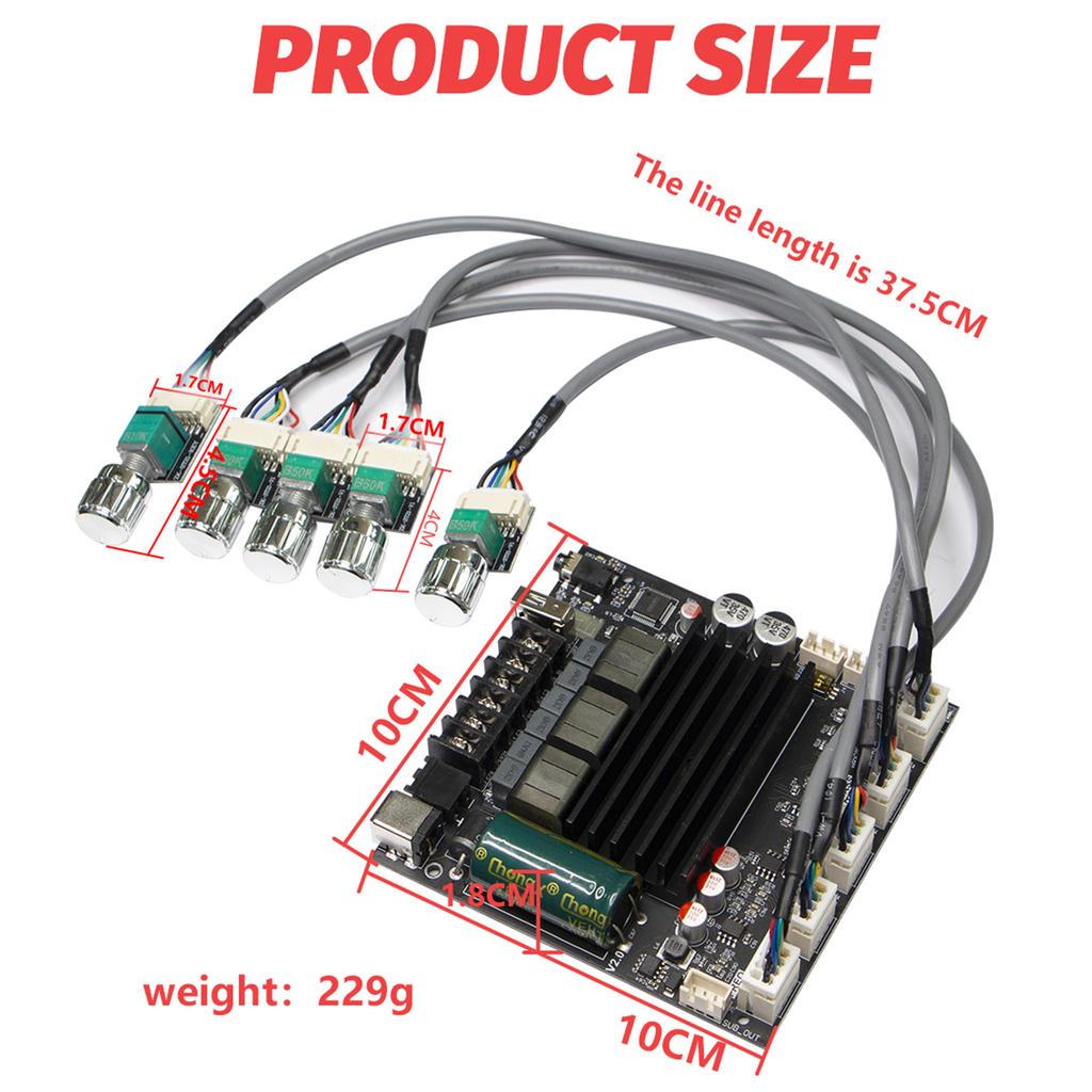 Плата усилителя мощности BT5.1 Чип TPA3221 с сабвуфером 2.1 канал 100 Вт×2+200 Вт, модуль усилителя мощности звука