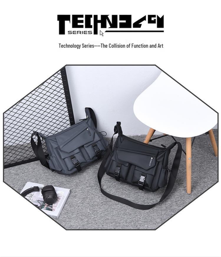 Модная универсальная мужская сумка кроссбоди: Текстура кожи, Рабочий стиль, Большая вместимость