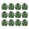 12PCS Artificial Tropical Palm Leaves Simulation Green Leaves DIY Garland Accessories(12PCS Palm