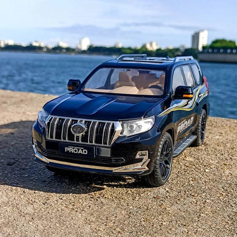 1:18 TOYOTA Land Cruiser Prado Off-Road SUV Diecast Alloy Model Pull Back Toy Car With Sound Light Vehicle Children Collect Gift