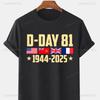 Футболка DDay 81 с флагами союзников 19442025 Подарок ветерану Футболка Топ Летняя Женская Мужская Хлопок Высокого Качества Графические Футболки