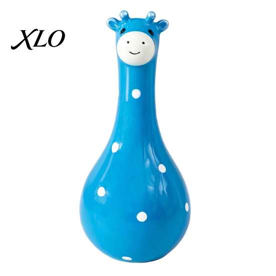 Hand Painted Animal Flower Pot Cute Polka Dot Giraffe Vase, Hand-painted Resin Creative Big-mouthed Modern Artistic Room Decoration Holder for