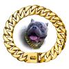 Strong Dog Gold Collar Big Dogs Cuban Link Chain 32mm Wide Stainless Steel Collar for Medium Large Bulldog Usage