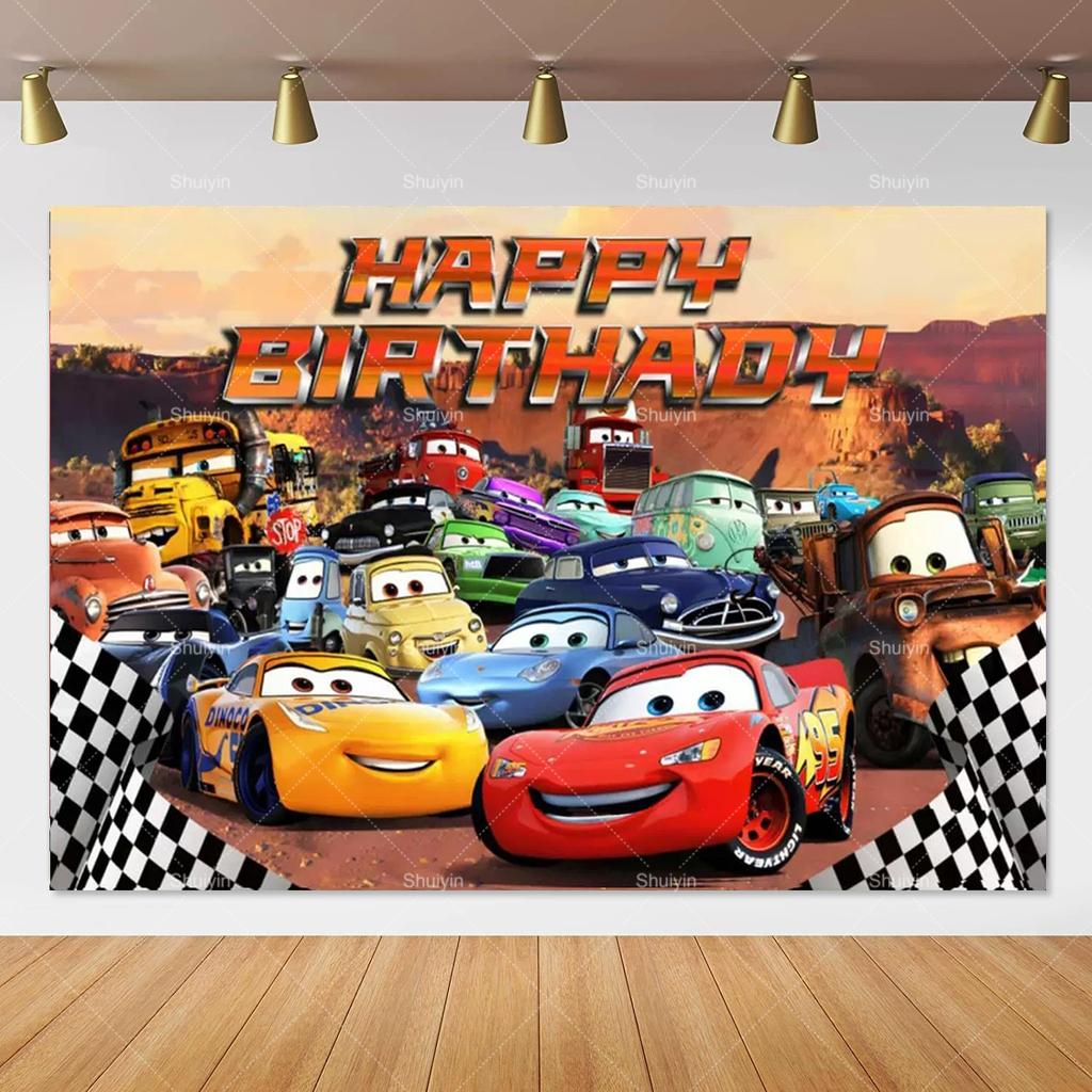 Фотофон Disney Pixar Тачки Молния Маккуин для дня рождения, студийный фотофон для детей, малышей и вечеринок в честь рождения ребенка, AS41