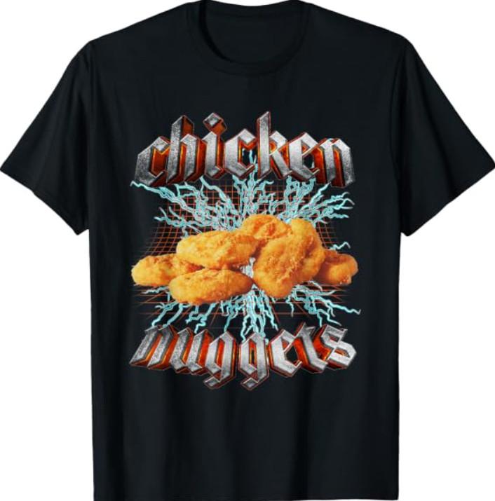 Chicken Nuggets Heavy Metal Hardcore Music T-Shirt