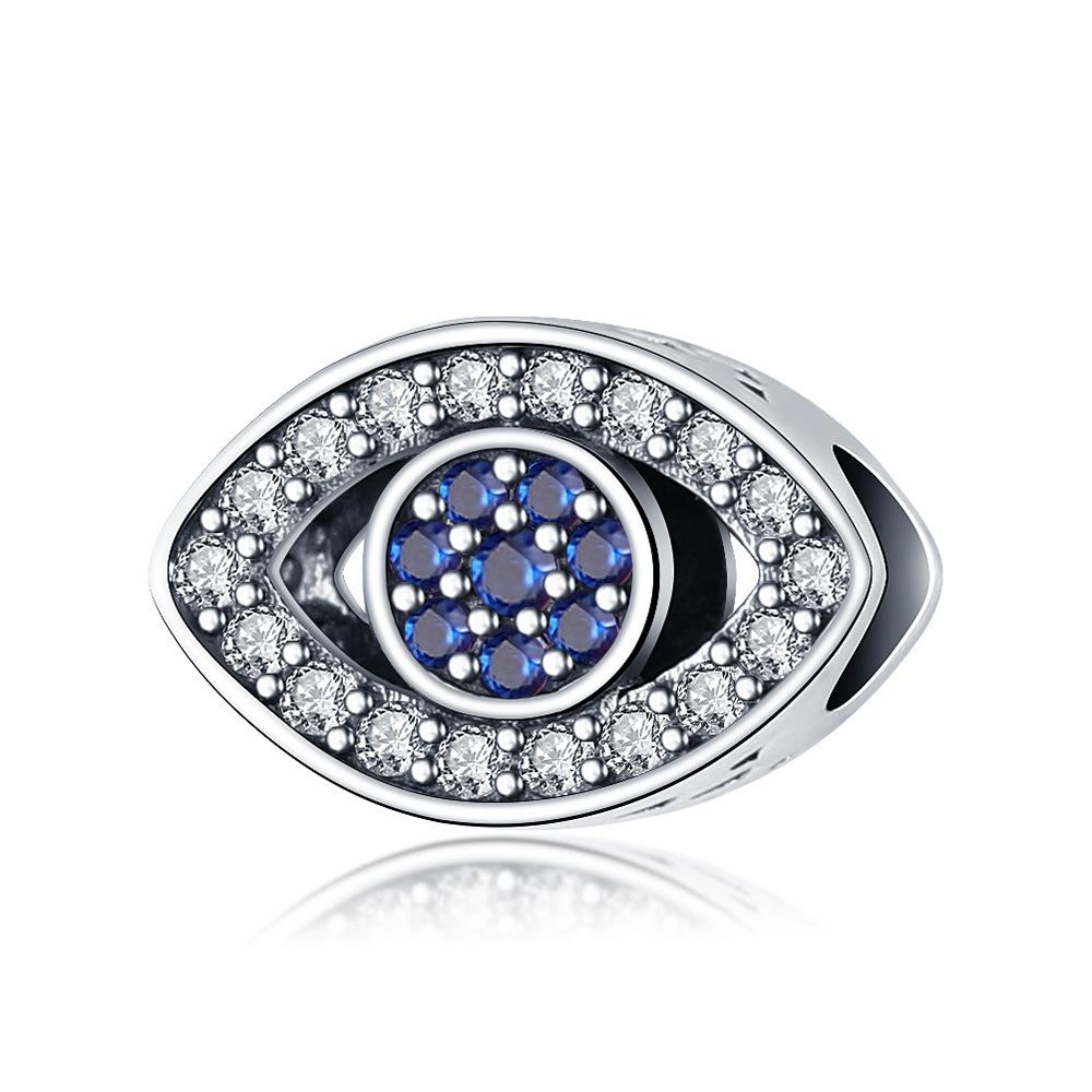 Evil Eye Beaded Bracelet Pendant with Zircon Blue Eye Bead Accessories Stylish Versatile Combination