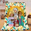 1PC Golden laday Friendship Flannel Blanket Gift, Suitable for Both Men And Women, Soft Ideal for Beds And Sofa, Birthday Or Christmas Gift