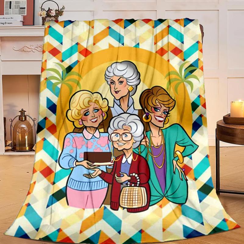 1PC Golden laday Friendship Flannel Blanket Gift, Suitable for Both Men And Women, Soft Ideal for Beds And Sofa, Birthday Or Christmas Gift