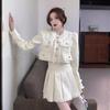 Chic Women's French-Style Suit: Jacket & Short Skirt Two-Piece Set