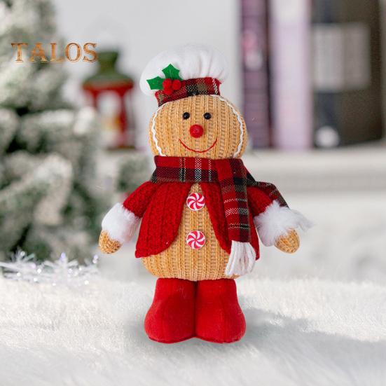 Пряничный человечек, рождественские украшения, плюшевая фигурка пряничного человечка, рождественские украшения для каминного стола