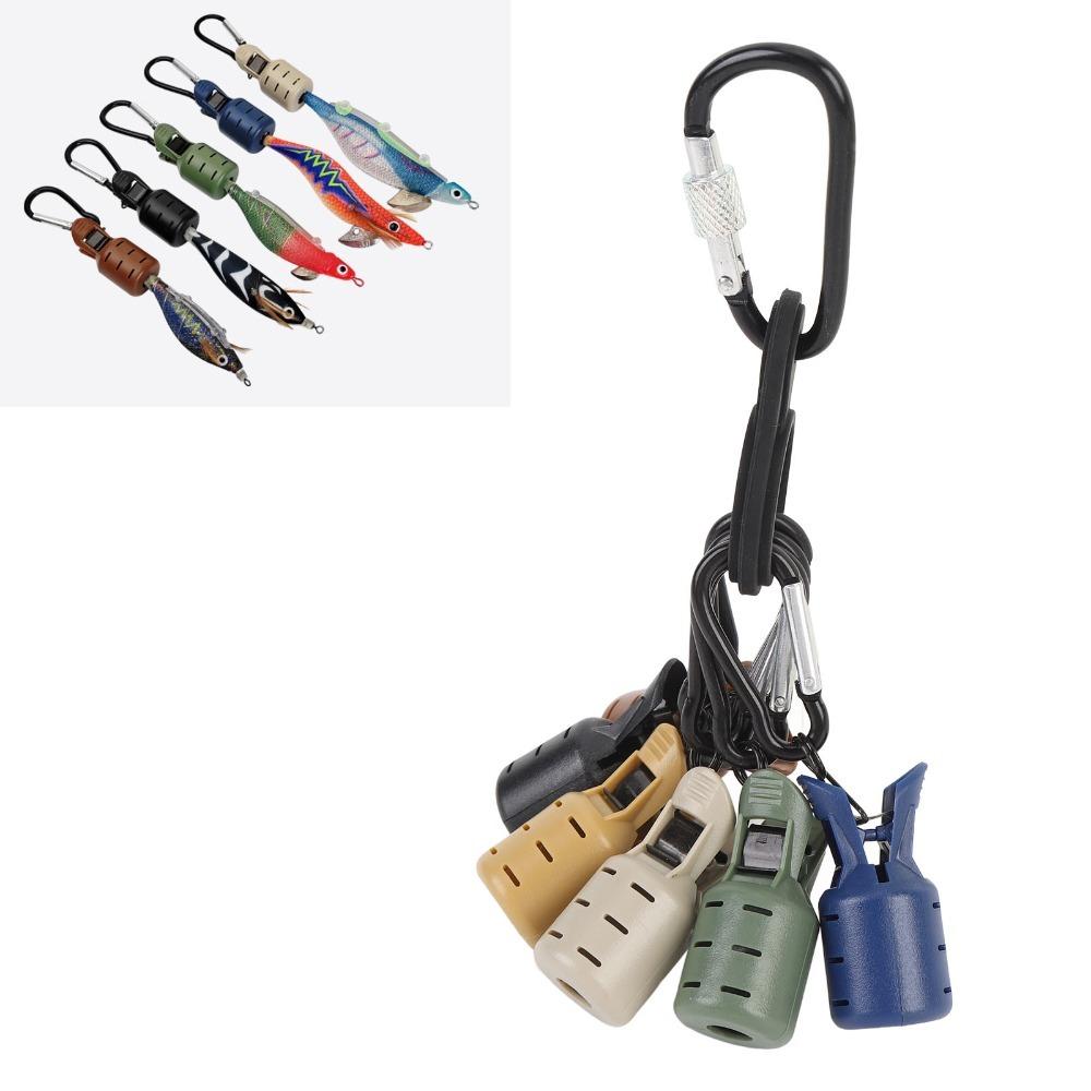 6PCS with Carabiner Squid Jig Hook Protector Easy Clip Squid Jig Bait Protector  Sea Fishing