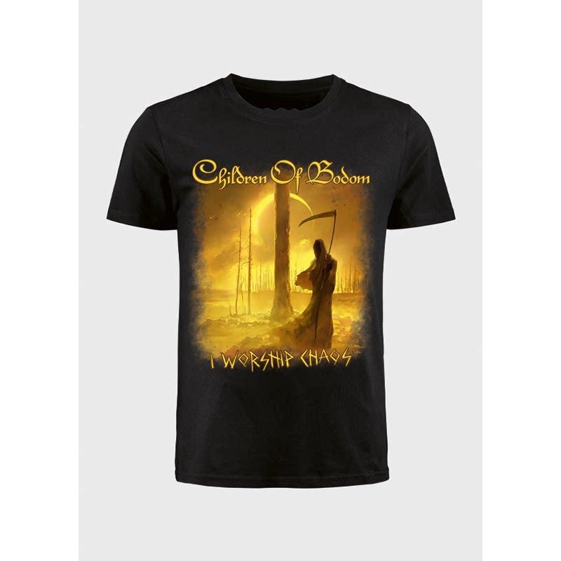 Hot Children of Bodom's Dark Metal Band "Death God" Print Short-Sleeved Cotton T-Shirt
