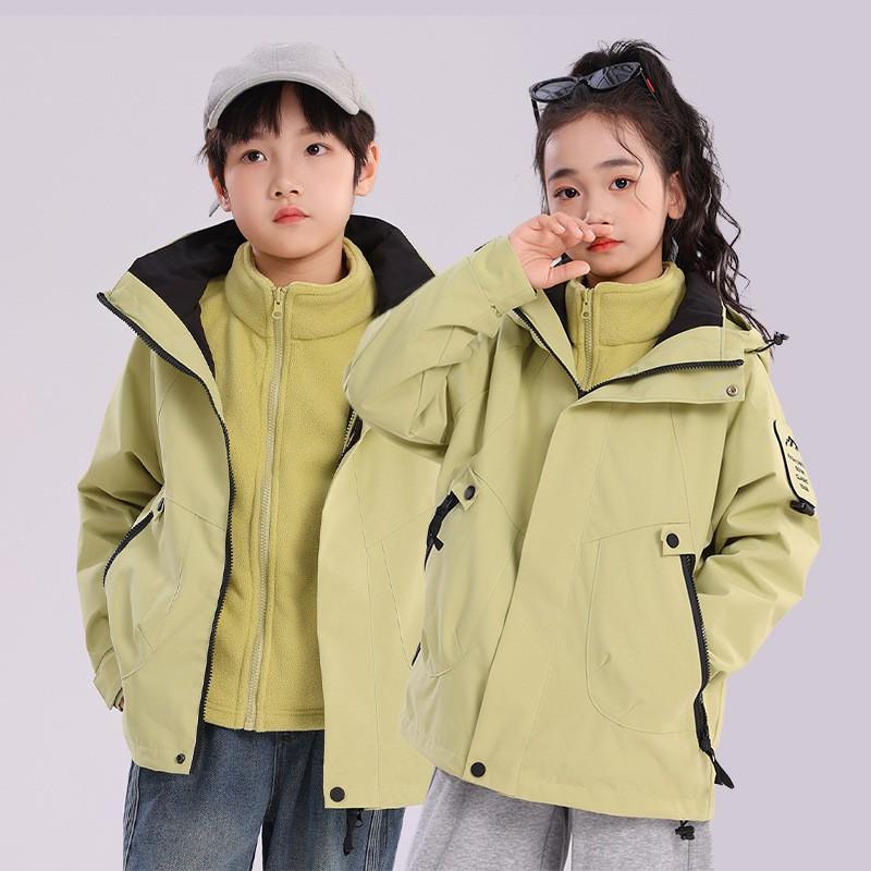 WENHOUU 3-in-1 Waterproof Outdoor Jacket Men Women Kids Removable Fleece Liner Windproof UV Protection Hiking Camping Travel