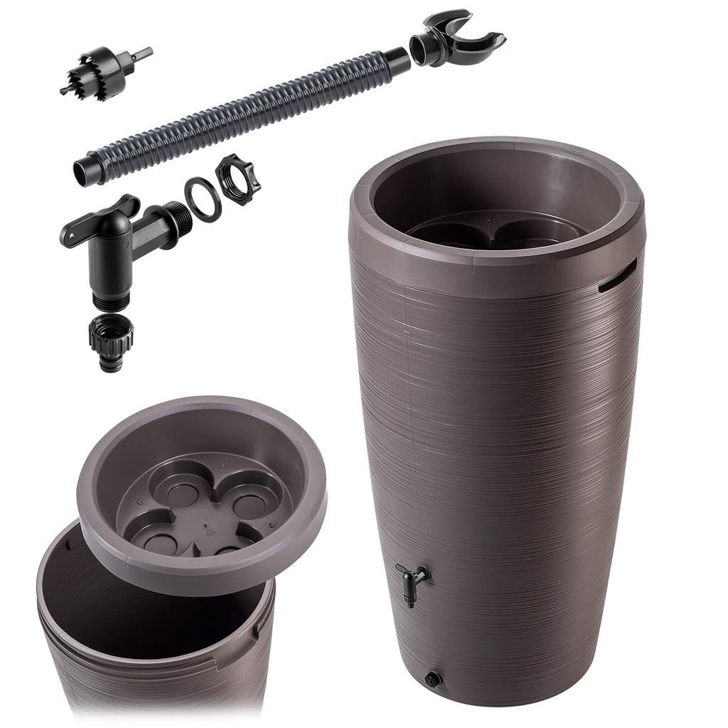 KADAX Zbiornik Na Deszczówkę 240L Z Zestawem Przyłączeniowym Terakota Gładki