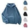 Women's Fashionable Solid Color Long Sleeved Hooded Sheep Warm Casual Hoodie Top