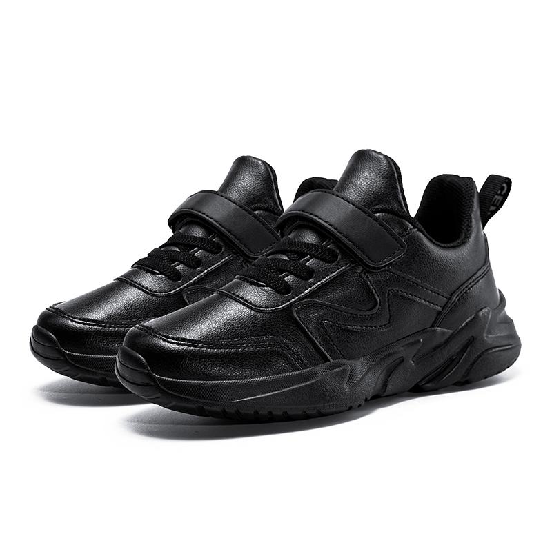 Черная детская спортивная обувь, легкие повседневные кроссовки на плоской подошве для детей, мальчиков, для бега на открытом воздухе, нескользящие детские теннисные кроссовки