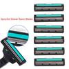 6pcs/lot Shaver Razor Blades Cassette Shaving Blade for Men 2 Layer Blades