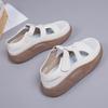 2025 Summer Women's White Velcro Casual Non-Slip Mesh Sandals, All-Match Hollow Design