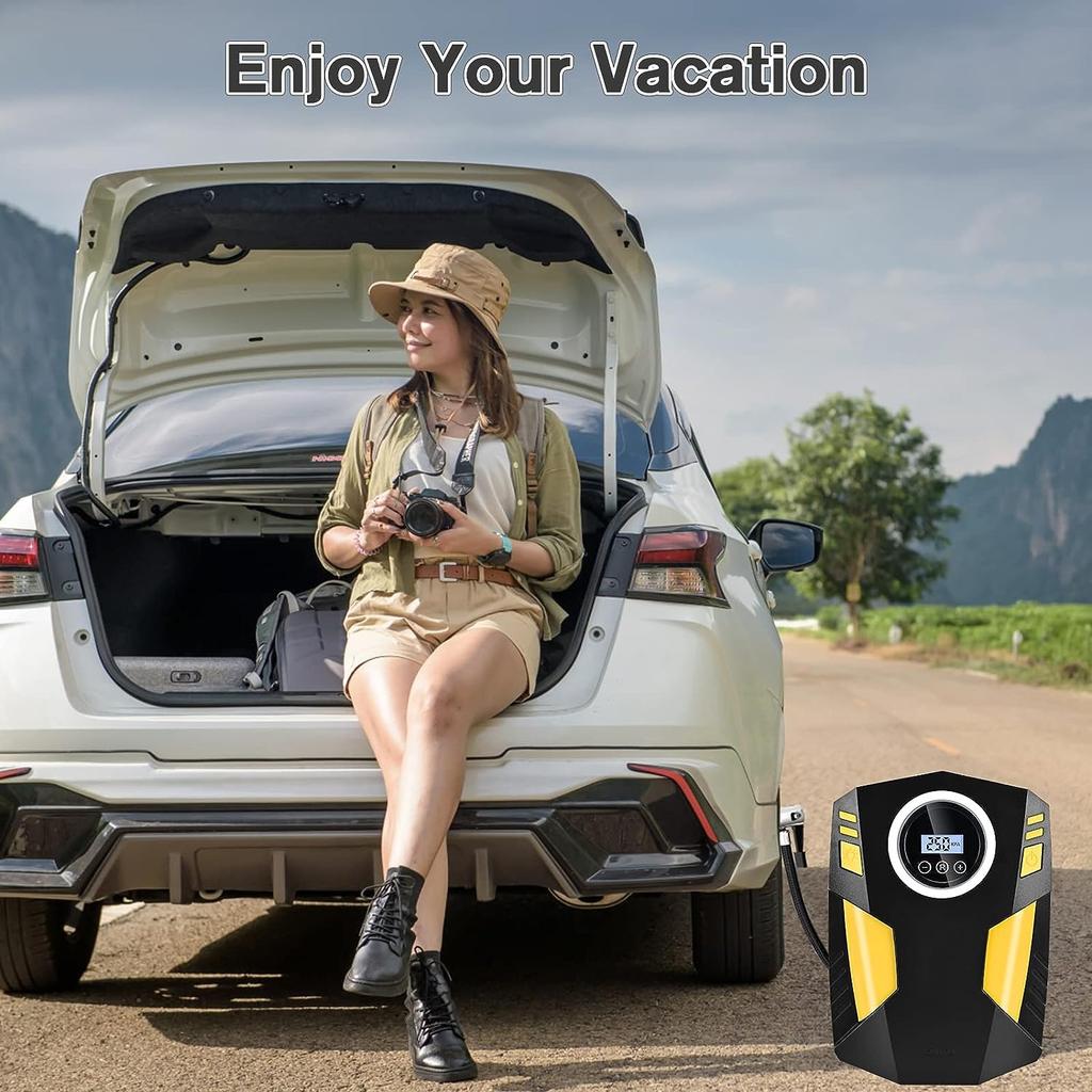 Tire Inflator Digital Portable Air Compressor for Car Tires,12V DC Car Tire Pump 100PSI Car Pump, Mounted Air Pump Electric Air Pump