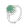 Серебряное кольцо с натуральным изумрудом 3.254ct, фианитами, вес изделия 3,69 гр (2163428)
