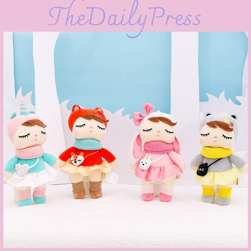 Adorable Metoo Plush Girl Doll Soft Short Plush Stuffed Toy With Pp Cotton Filling Cute Bag Pendant For Kids And Collectors