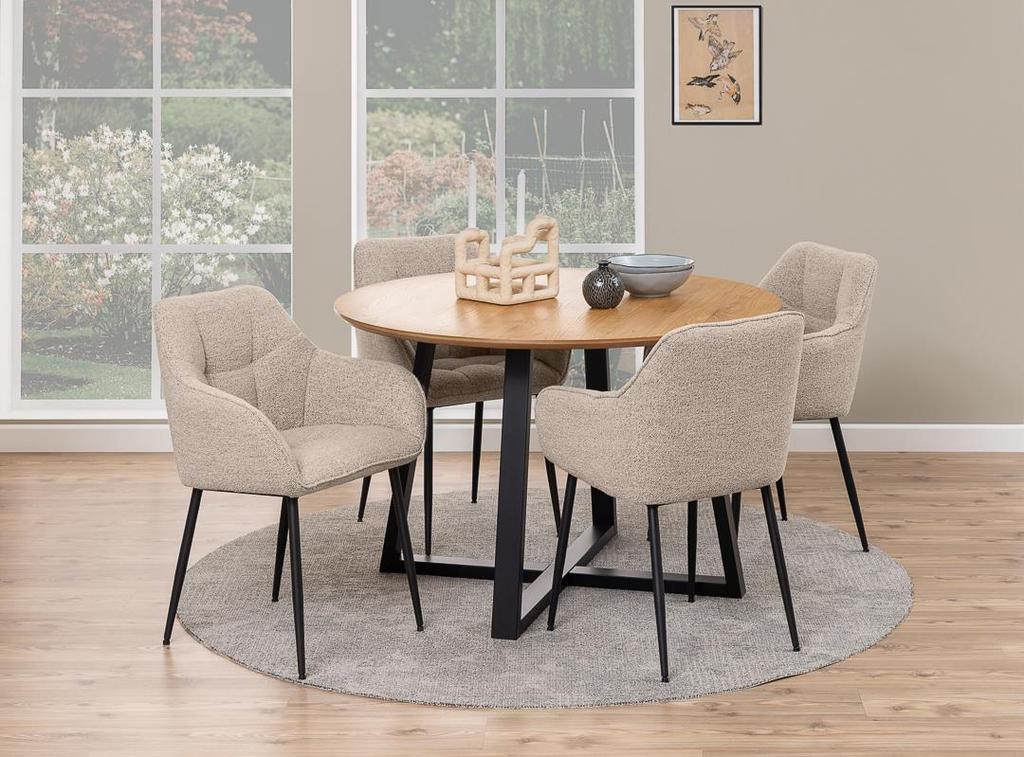 Brenda BEIGE GLAMOUR METAL UPHOLSTERED CHAIR