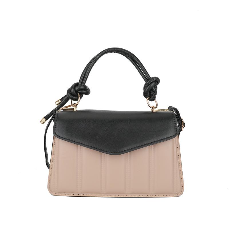 Модная портативная женская сумка с цветовым сочетанием 2024 новая повседневная сумка-мессенджер простая сумка на плечо маленькая квадратная сумка повседневная сумочка