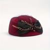 Women's Temperament Mesh Top Hat, Wool Felt Hat, British Retro Hat, Fashionable Bow Beret Hat