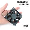 2pin dc 80mm 80X80X25MM Sovutish Fani 8cm 5V/12V/24V DC Cho'tkasiz Sovutish Kuleri Fani 8025 Silliq moyli Podshipnikli Fan DC12v DC 5v
