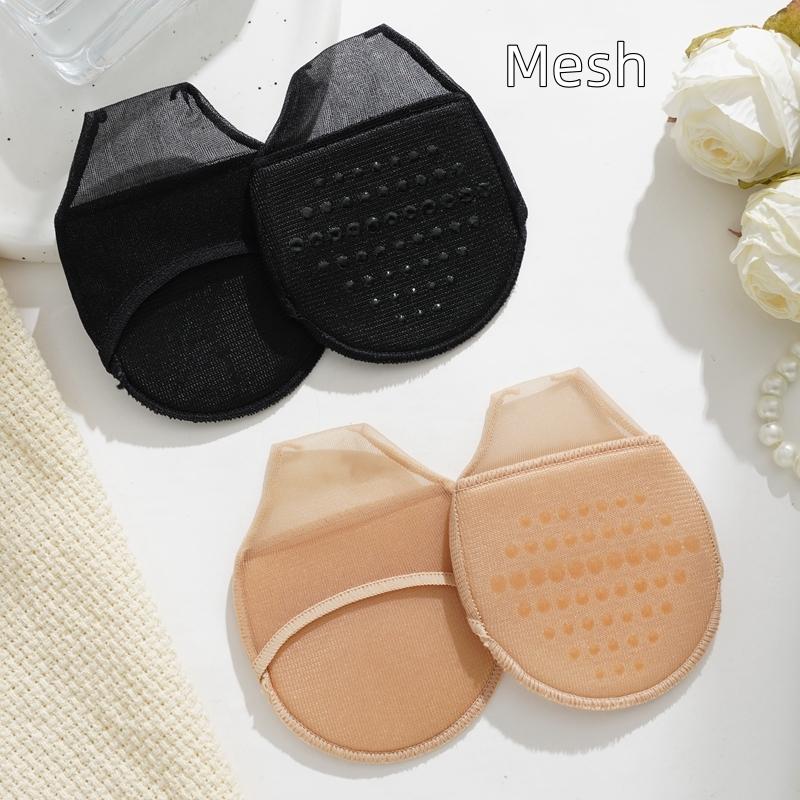 2 пары полуневидимых женских носков на весну и лето, тонкие носки с коротким носком и полупальцами, нескользящие носки для передней части стопы, носки на высоком каблуке