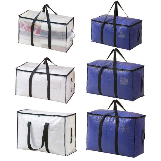 Large Quilt Storage Bag Clear Storage Bin With Lid Reinforced Handles Waterproof