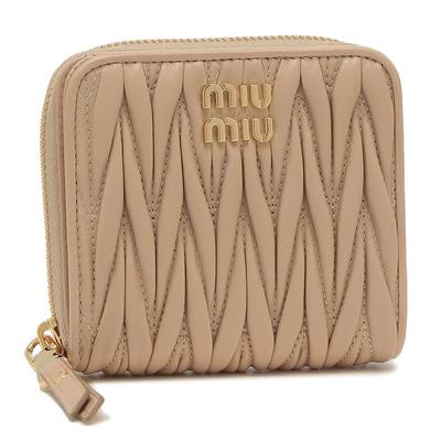 Кошелек двойного сложения Matelasse Mini Wallet бежевый MIU MIU 5ML522 2FPP F0036 [Miu Miu] женский [Товар]