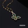 New Niche Design Retro Butterfly Micro-Inlaid Zircon Pendant Necklace Women'S Fashion Collarbone Chain