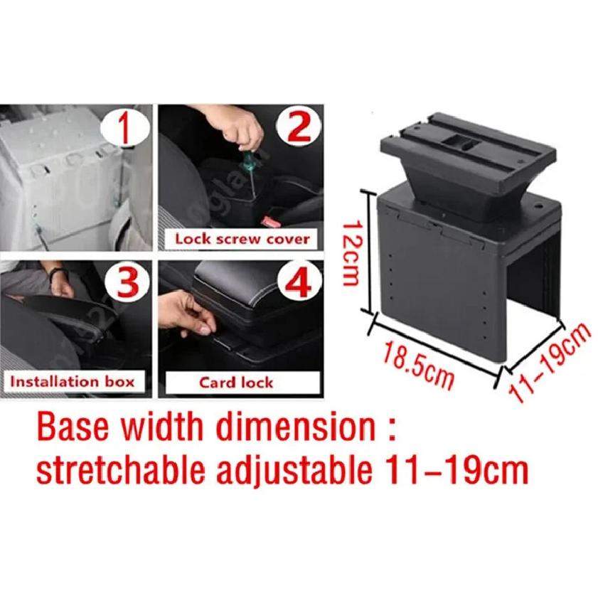 Universal Car Armrest Box Universal Center Centre Console Armrest Large space Central Store Content box with cup holder ashtray