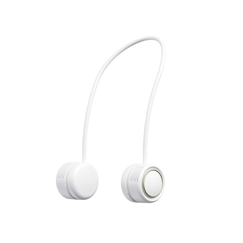 Mini Leaf Less Neck Hanging Fan Portable USB Charging Small Fan Silicone High-capacity Battery Fan 118*59*42mm