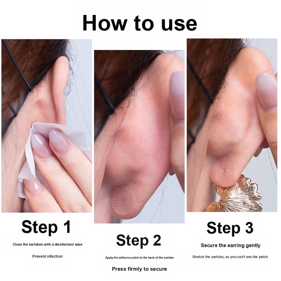 50 шт. Прозрачные зажимы для пирсинга ушей Невидимые защитные наклейки для пирсинга ушей