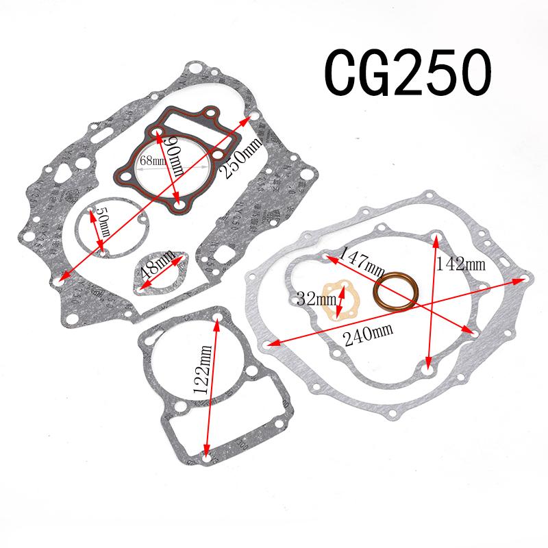 Motorcycle Engine Head Gasket Complete Set Kit For CG125 CG150 CG200 CG250 CG300 CG350 Motor Moped Scooter Equipments Parts