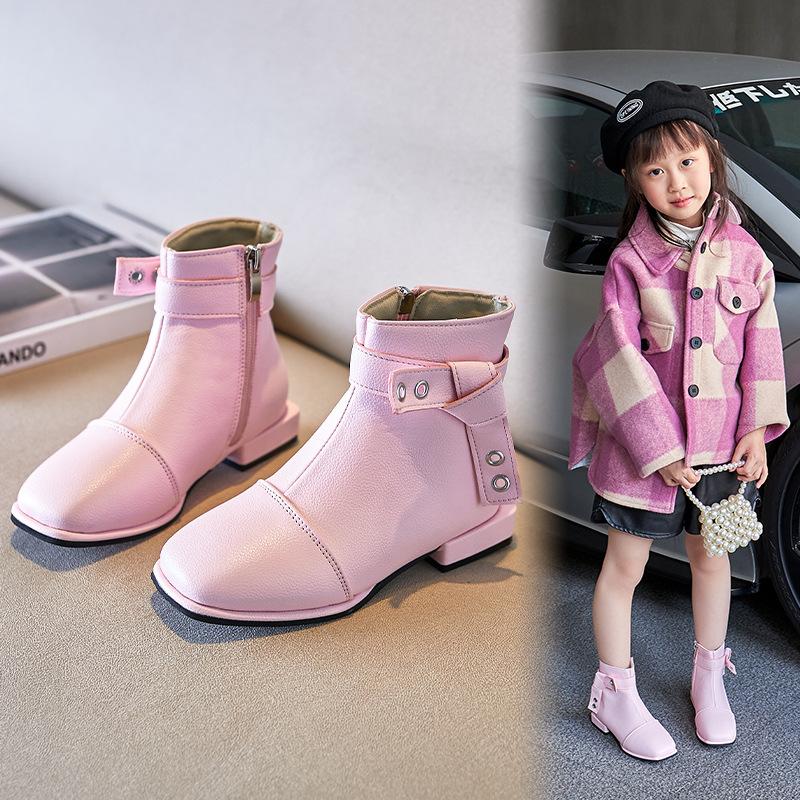 Comfortable Little Girl Shoes High Heeled Kids Martin Boots